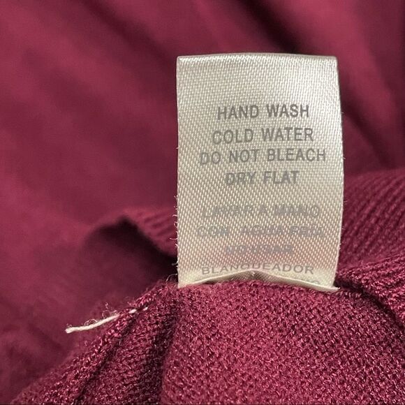 Ambiance Solid Maroon Burgundy V Neck Button Down Sweater Long Sleeve size M - Picture 6 of 11